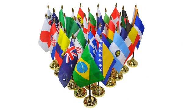 Union Jack Pink Table Flags